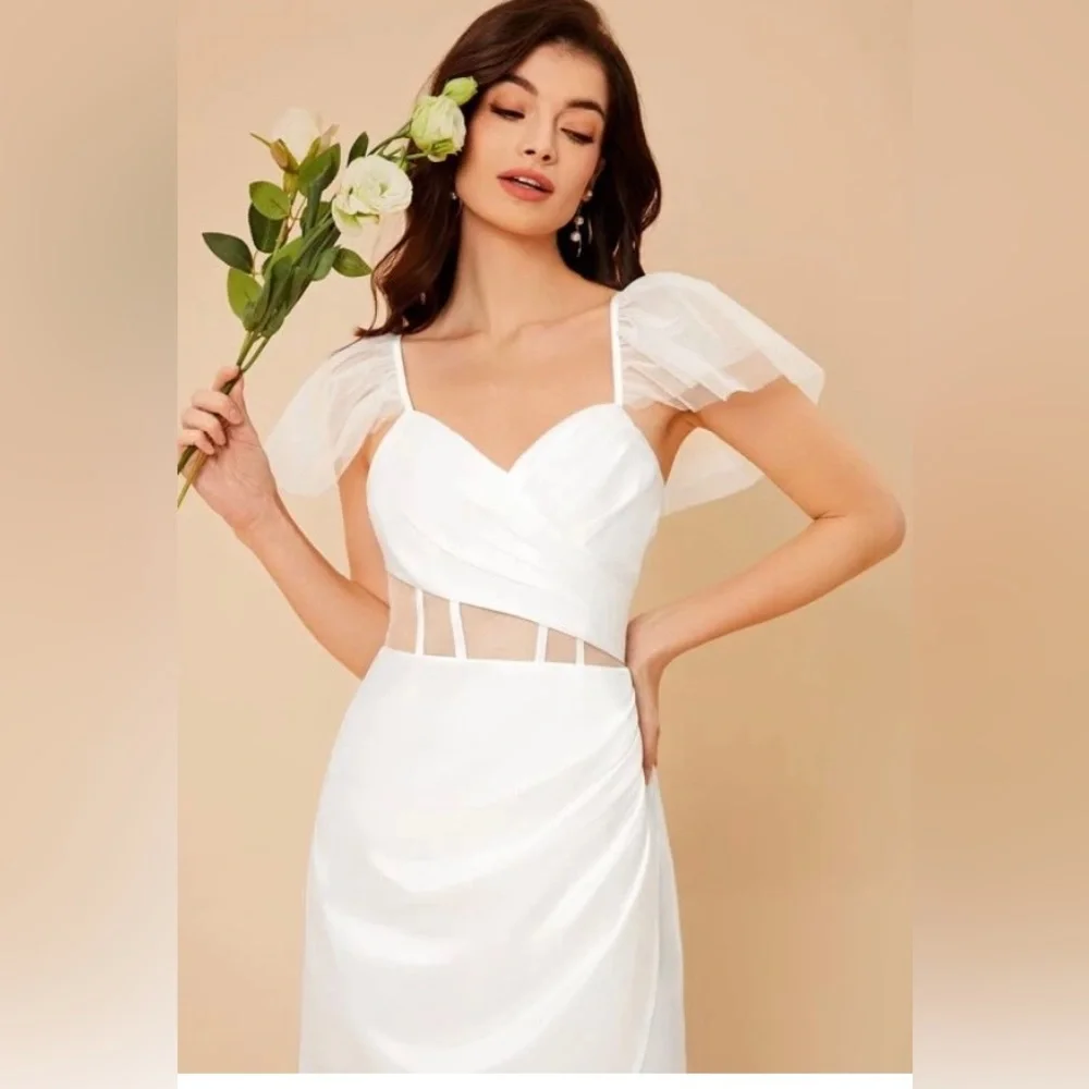 Mesh Ruffle Wedding Dress $26 XL - Picture 2 of 7